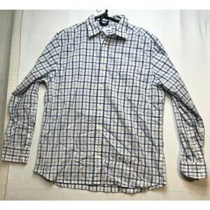 Sonoma dress shirt mens large long sleeve collar button up striped blue white